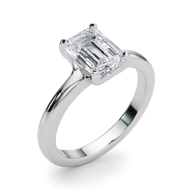 2.00CT 14K Gold Low Set Emerald Cut Solitaire Ring - Engagement rings - Design Jewellers Edmonton