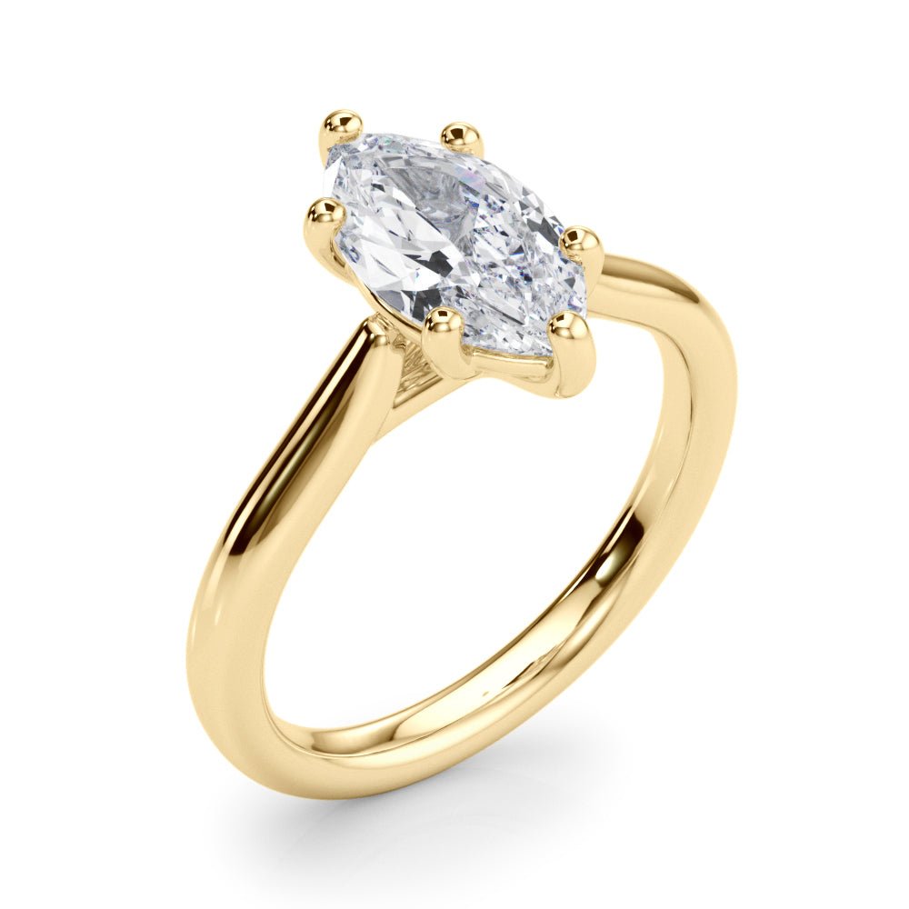 2.00CT 14K Gold Low Set Marquise Cut Solitaire Ring - Engagement rings - Design Jewellers Edmonton