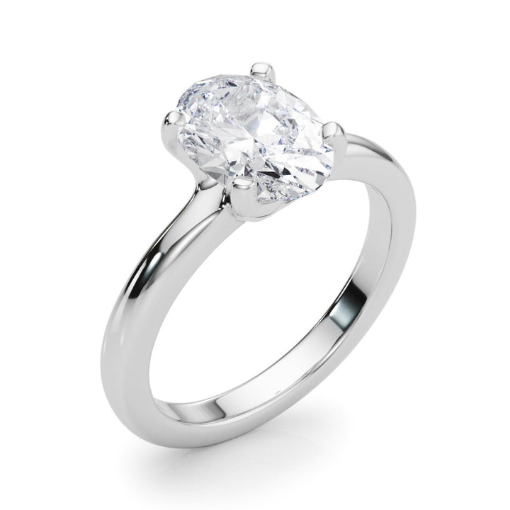 2.00CT 14K Gold Low Set Oval Cut Solitaire Ring - Engagement rings - Design Jewellers Edmonton