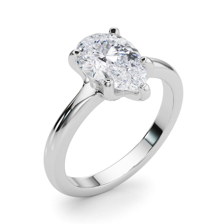 2.00CT 14K Gold Low Set Pear Shape Solitaire Ring - Engagement rings - Design Jewellers Edmonton