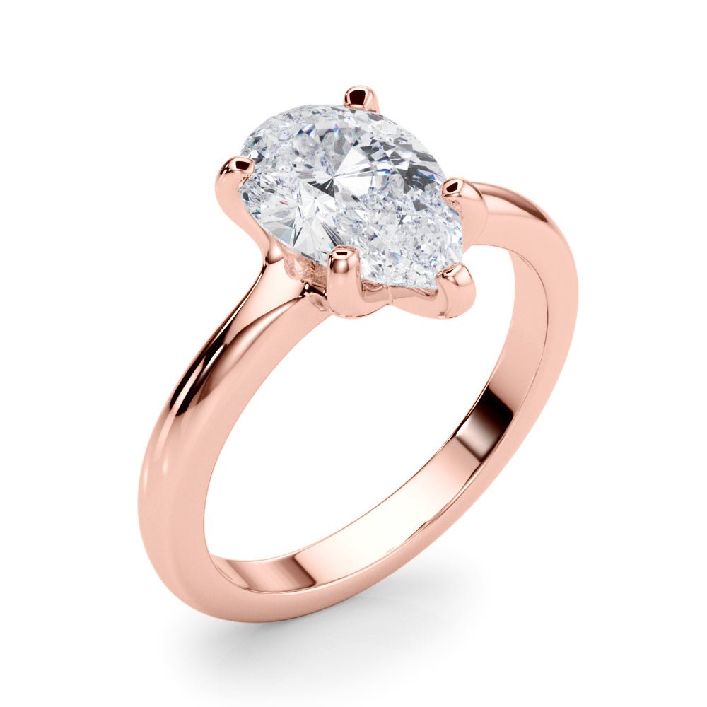 2.00CT 14K Gold Low Set Pear Shape Solitaire Ring - Engagement rings - Design Jewellers Edmonton