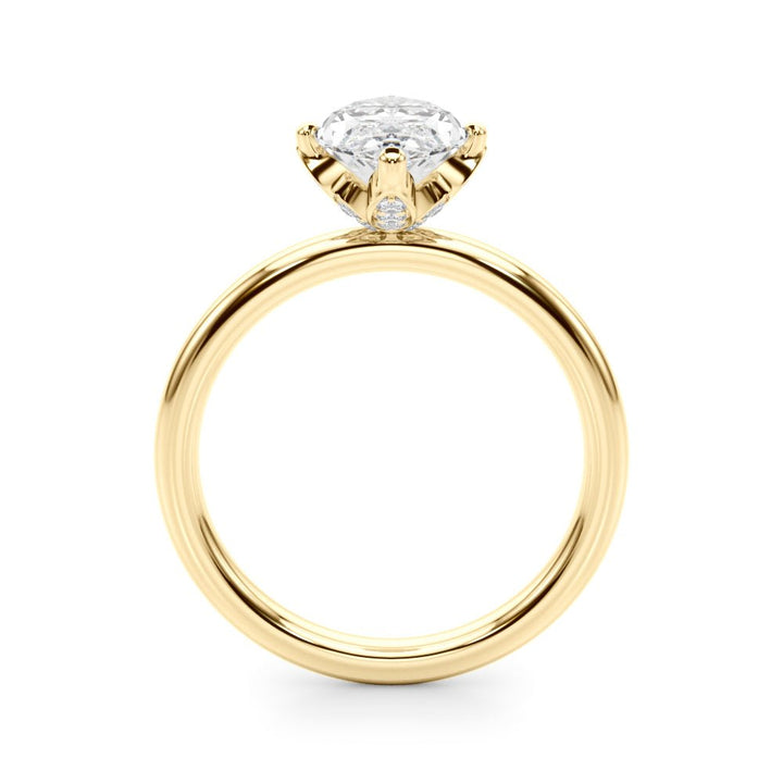 2.00CT 14K Marquise Solitaire with Floral Hidden Underhalo - Engagement rings - Design Jewellers Edmonton