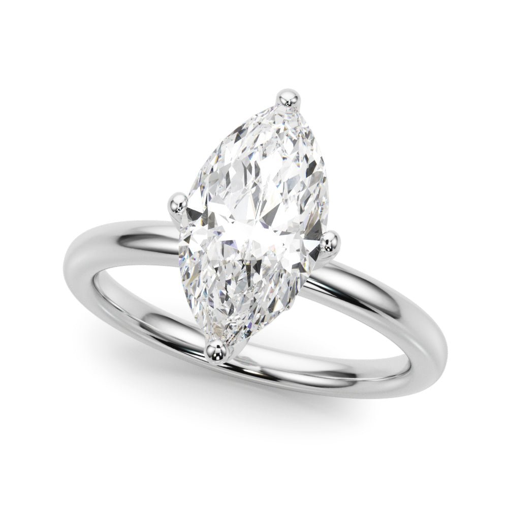 2.00CT 14K  Marquise Solitaire with Floral Hidden Underhalo