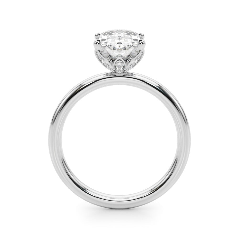 2.00CT 14K Oval Cut Design Accented by a Floral Under - Halo - Engagement rings - Design Jewellers Edmonton