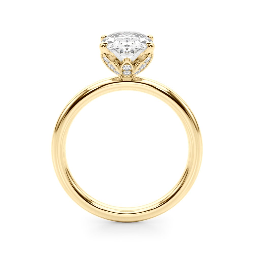 2.00CT 14K Oval Cut Design Accented by a Floral Under - Halo - Engagement rings - Design Jewellers Edmonton