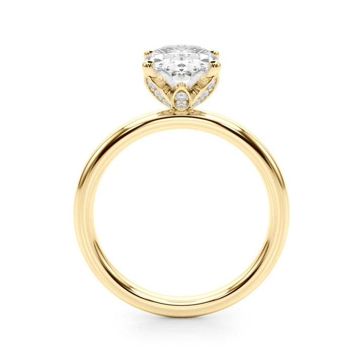 2.00CT 14K Oval Cut Design Accented by a Floral Under - Halo - Engagement rings - Design Jewellers Edmonton