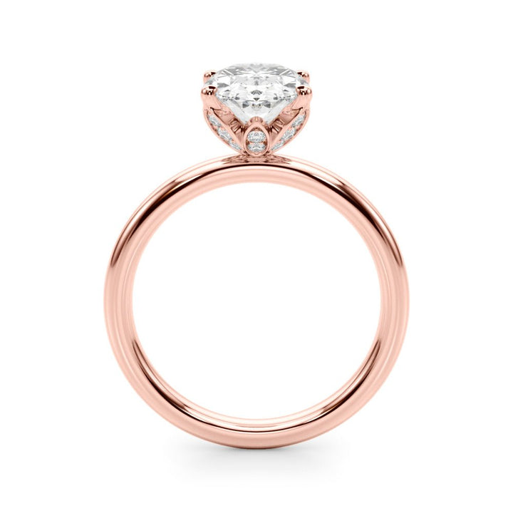 2.00CT 14K Oval Cut Design Accented by a Floral Under - Halo - Engagement rings - Design Jewellers Edmonton