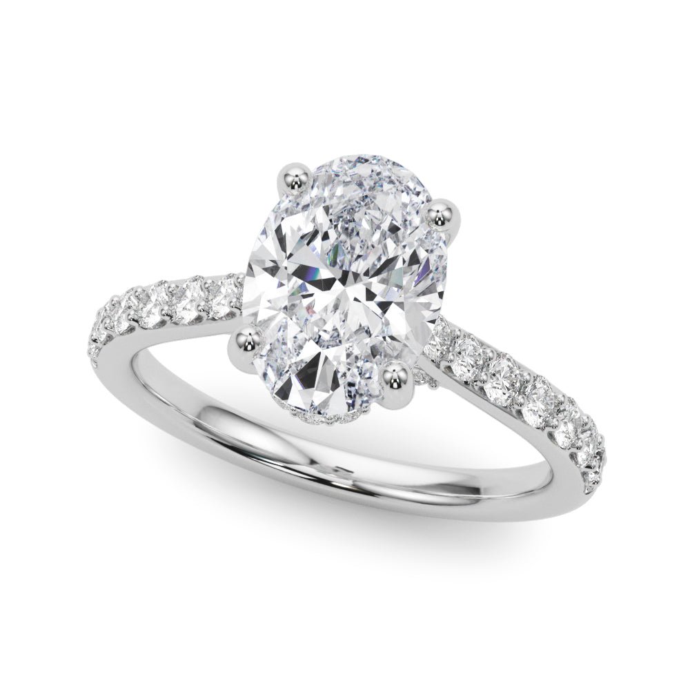 2.00CT 14K Oval Cut Diamond Ring Accented By Diamonds - Engagement rings - Design Jewellers Edmonton