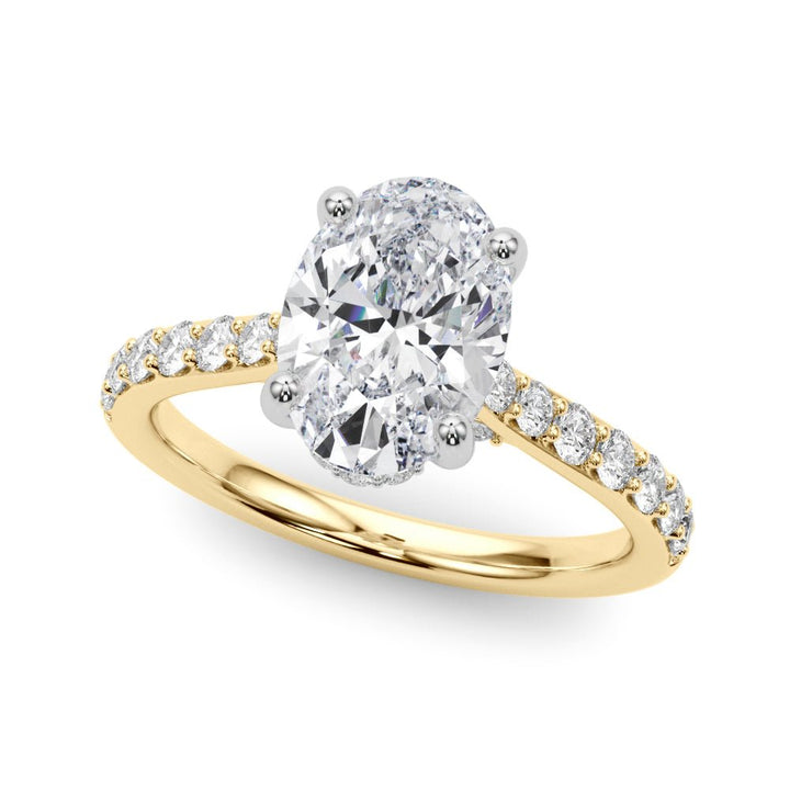 2.00CT 14K Oval Cut Diamond Ring Accented By Diamonds - Engagement rings - Design Jewellers Edmonton