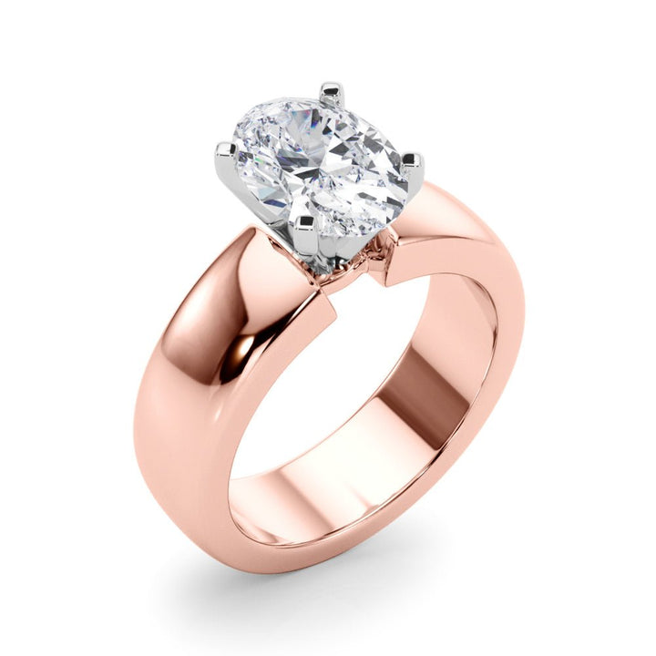 2.00CT 14K Oval Cut Solitaire Ring with a Wide Design Mount - Engagement rings - Design Jewellers Edmonton
