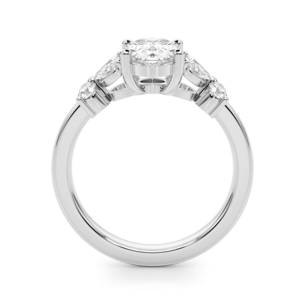 2.00CT 14K Oval Diamond Ring Accented With Additional Marquise and Round Cut Diamonds - Engagement rings - Design Jewellers Edmonton