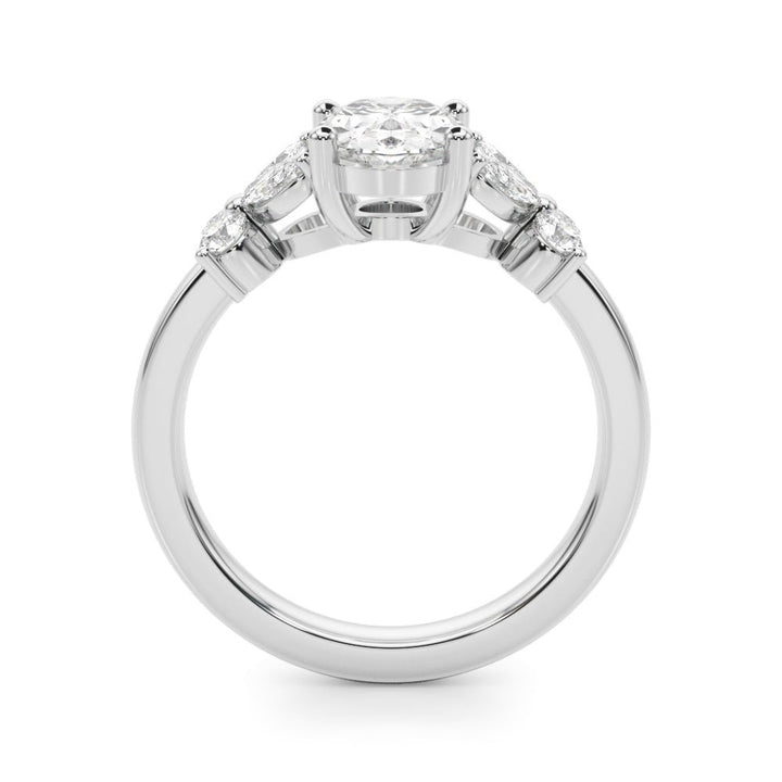 2.00CT 14K Oval Diamond Ring Accented With Additional Marquise and Round Cut Diamonds - Engagement rings - Design Jewellers Edmonton