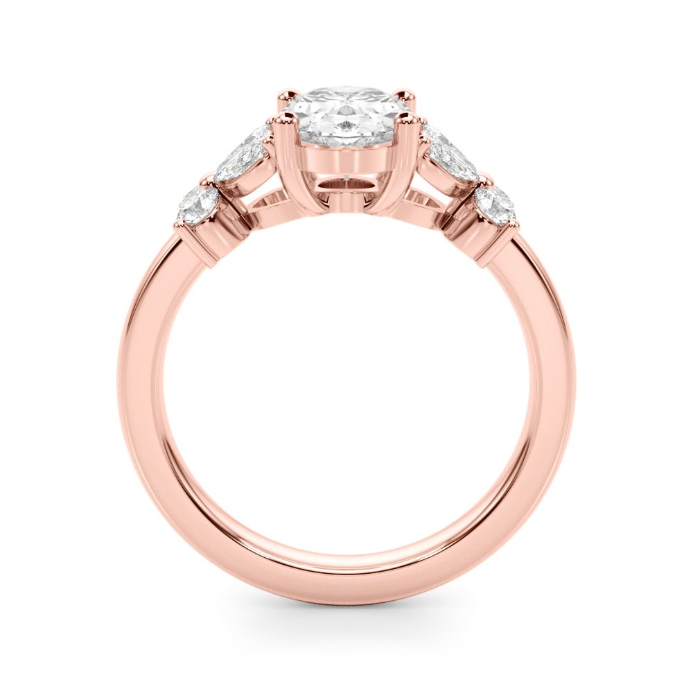 2.00CT 14K Oval Diamond Ring Accented With Additional Marquise and Round Cut Diamonds - Engagement rings - Design Jewellers Edmonton