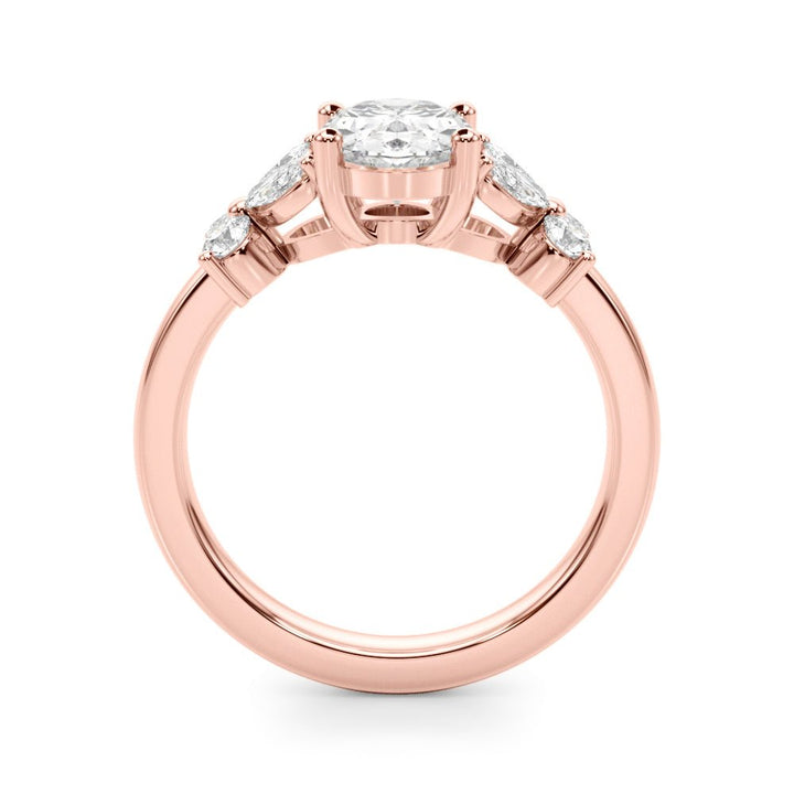 2.00CT 14K Oval Diamond Ring Accented With Additional Marquise and Round Cut Diamonds - Engagement rings - Design Jewellers Edmonton