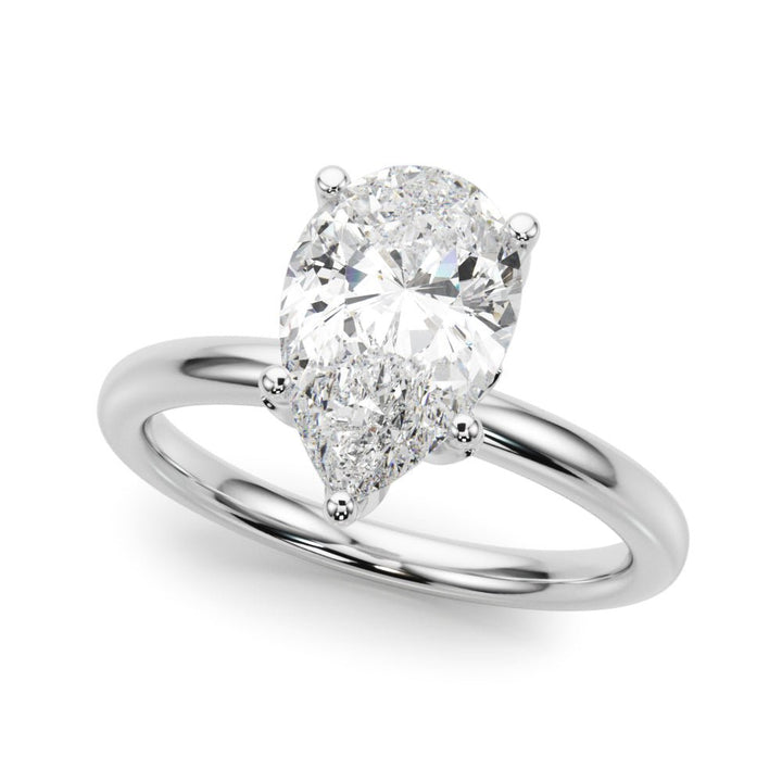 2.00CT 14K Pear Shape Design Accented by a Floral Under - Halo of Diamonds - Engagement rings - Design Jewellers Edmonton