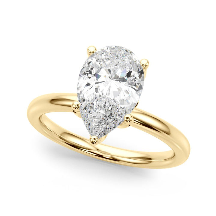 2.00CT 14K Pear Shape Design Accented by a Floral Under - Halo of Diamonds - Engagement rings - Design Jewellers Edmonton