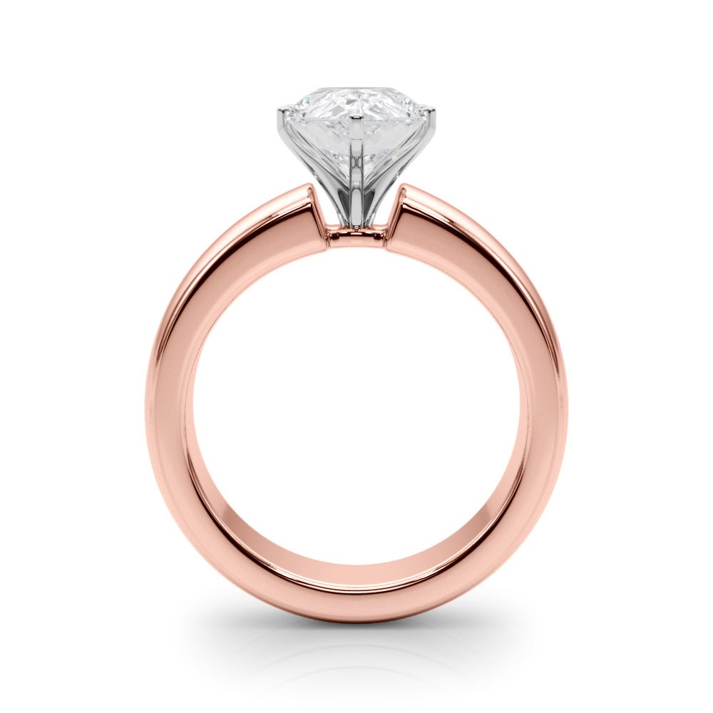 2.00CT 14K Pear Shape Solitaire Ring with a Wide Design Mount - Engagement rings - Design Jewellers Edmonton