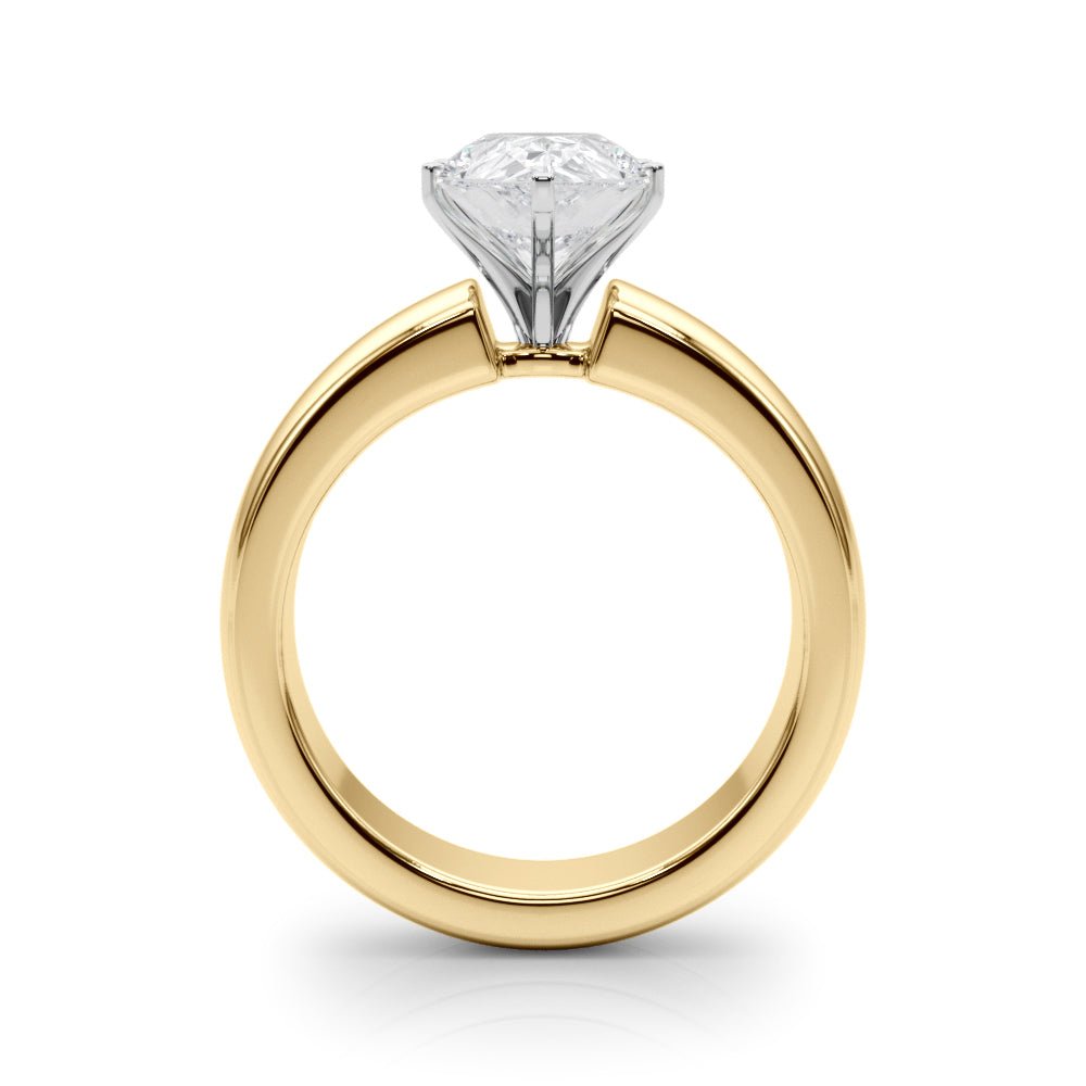 2.00CT 14K Pear Shape Solitaire Ring with a Wide Design Mount - Engagement rings - Design Jewellers Edmonton