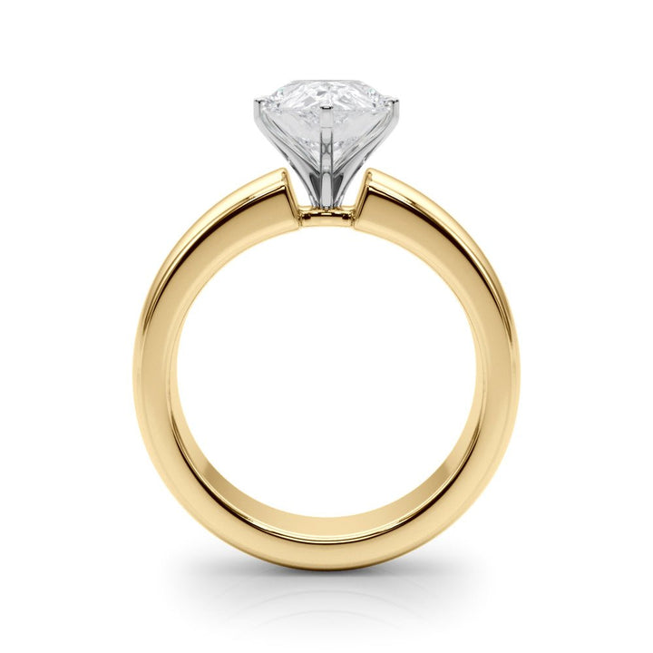 2.00CT 14K Pear Shape Solitaire Ring with a Wide Design Mount - Engagement rings - Design Jewellers Edmonton