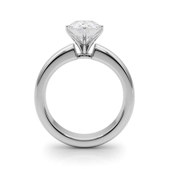 2.00CT 14K Pear Shape Solitaire Ring with a Wide Design Mount - Engagement rings - Design Jewellers Edmonton