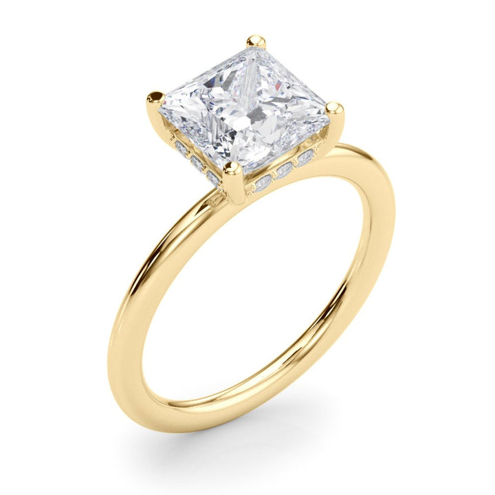 2.00CT 14K Princess Cut Diamond Solitaire with Hidden Under - Halo - Engagement rings - Design Jewellers Edmonton