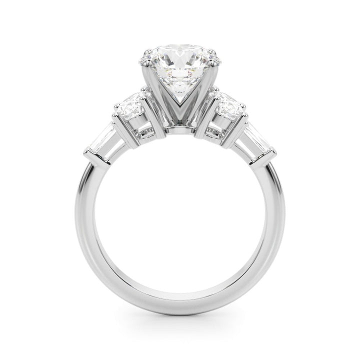 2.00CT 14K Round Brilliant Accented with Oval and Baguette Diamonds - Engagement rings - Design Jewellers Edmonton