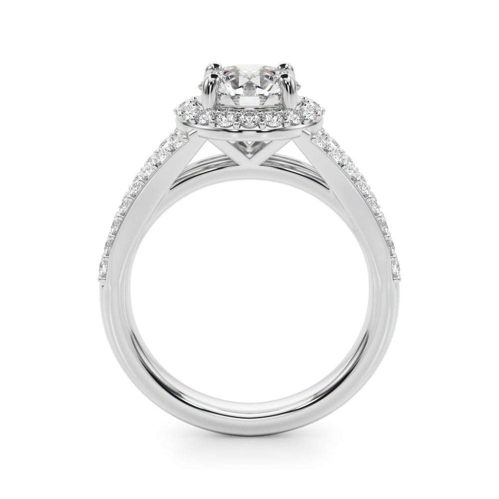 2.00CT 14K Round Brilliant Cut Halo With a Split Shank Design - Engagement rings - Design Jewellers Edmonton