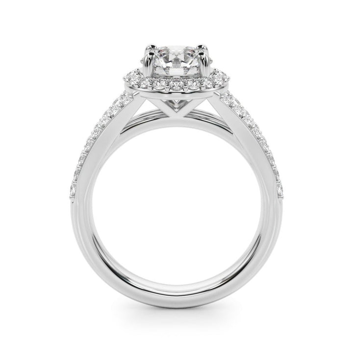 2.00CT 14K Round Brilliant Cut Halo With a Split Shank Design - Engagement rings - Design Jewellers Edmonton