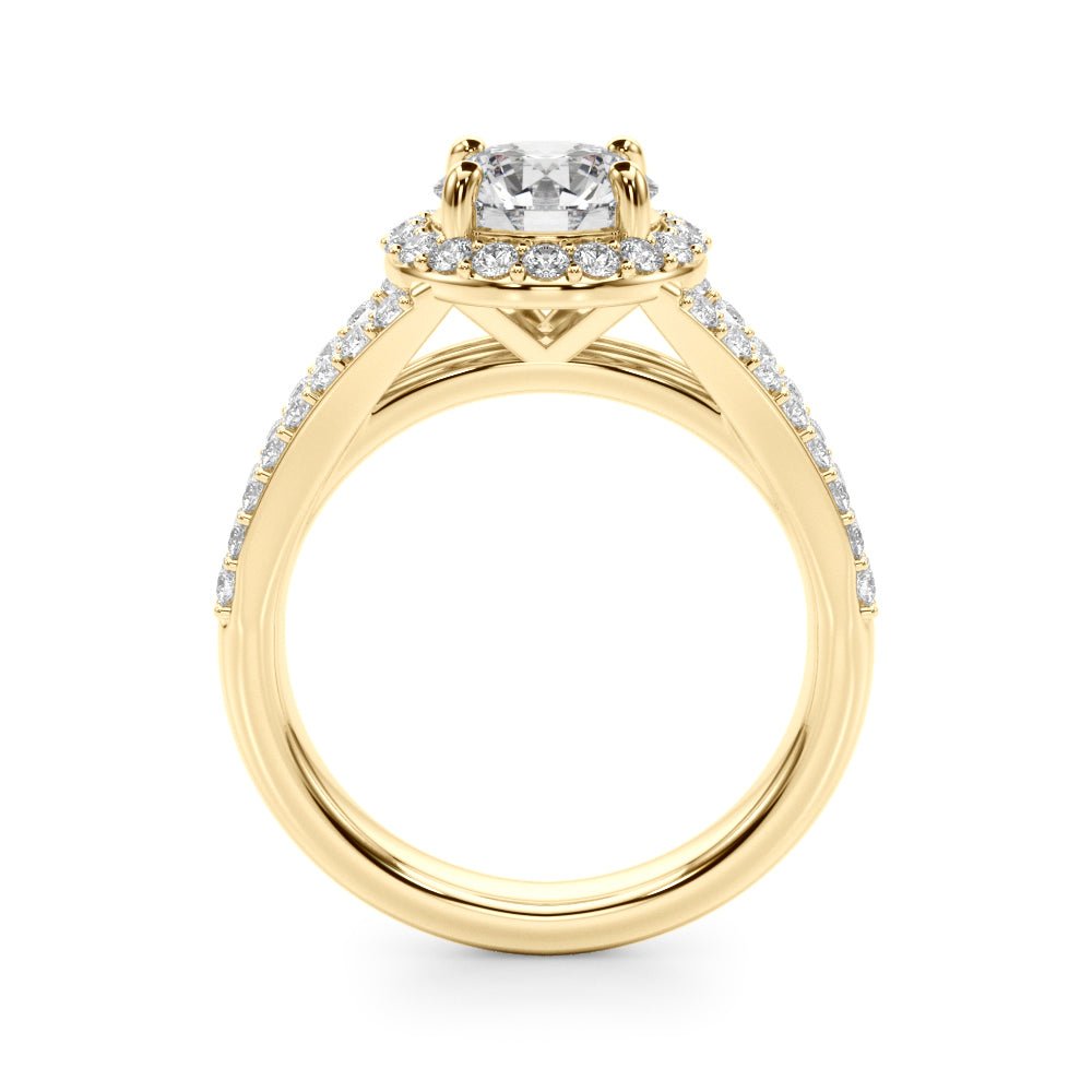 2.00CT 14K Round Brilliant Cut Halo With a Split Shank Design - Engagement rings - Design Jewellers Edmonton