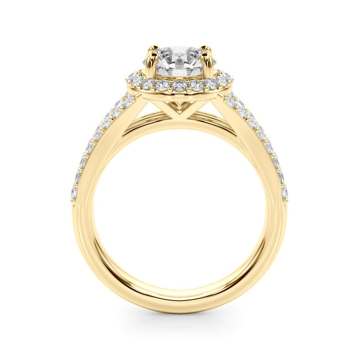 2.00CT 14K Round Brilliant Cut Halo With a Split Shank Design - Engagement rings - Design Jewellers Edmonton