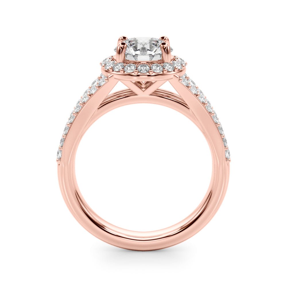 2.00CT 14K Round Brilliant Cut Halo With a Split Shank Design - Engagement rings - Design Jewellers Edmonton
