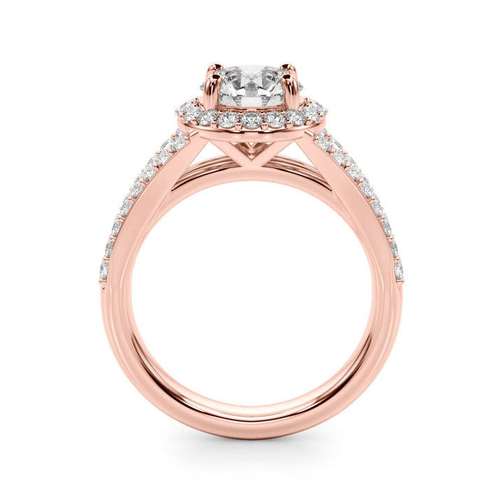 2.00CT 14K Round Brilliant Cut Halo With a Split Shank Design - Engagement rings - Design Jewellers Edmonton