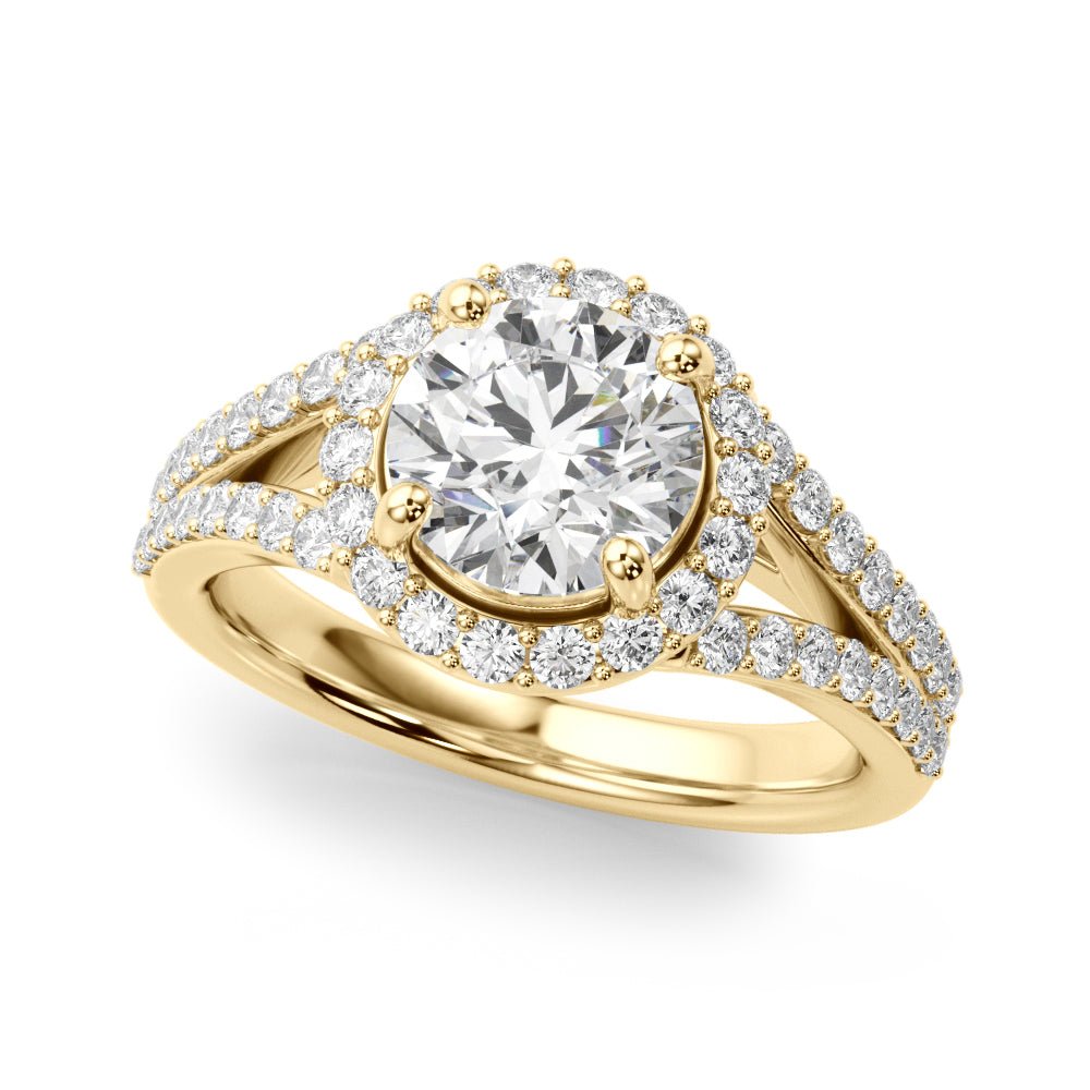 2.00CT 14K Round Brilliant Cut Halo With a Split Shank Design - Engagement rings - Design Jewellers Edmonton