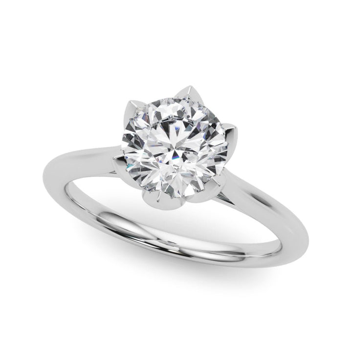 2.00CT 14K Round Brilliant Floral Design Diamond Solitaire - Engagement rings - Design Jewellers Edmonton
