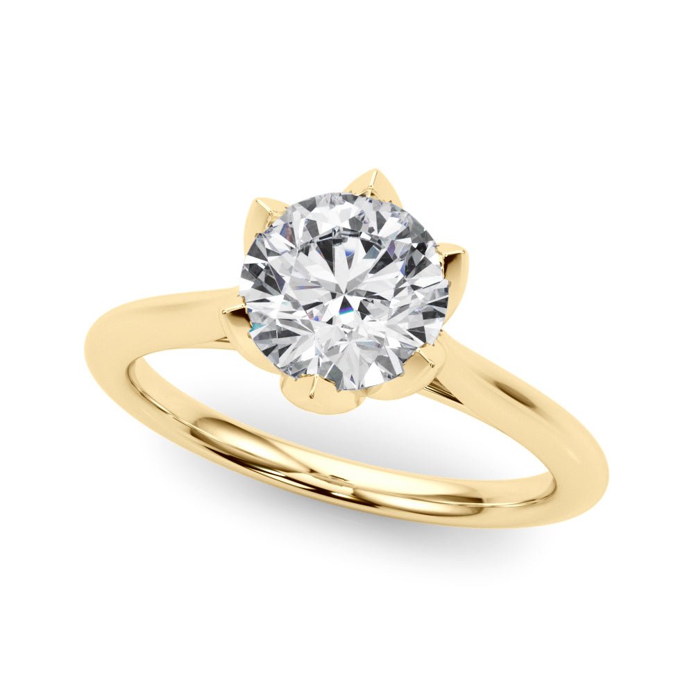 2.00CT 14K Round Brilliant Floral Design Diamond Solitaire - Engagement rings - Design Jewellers Edmonton