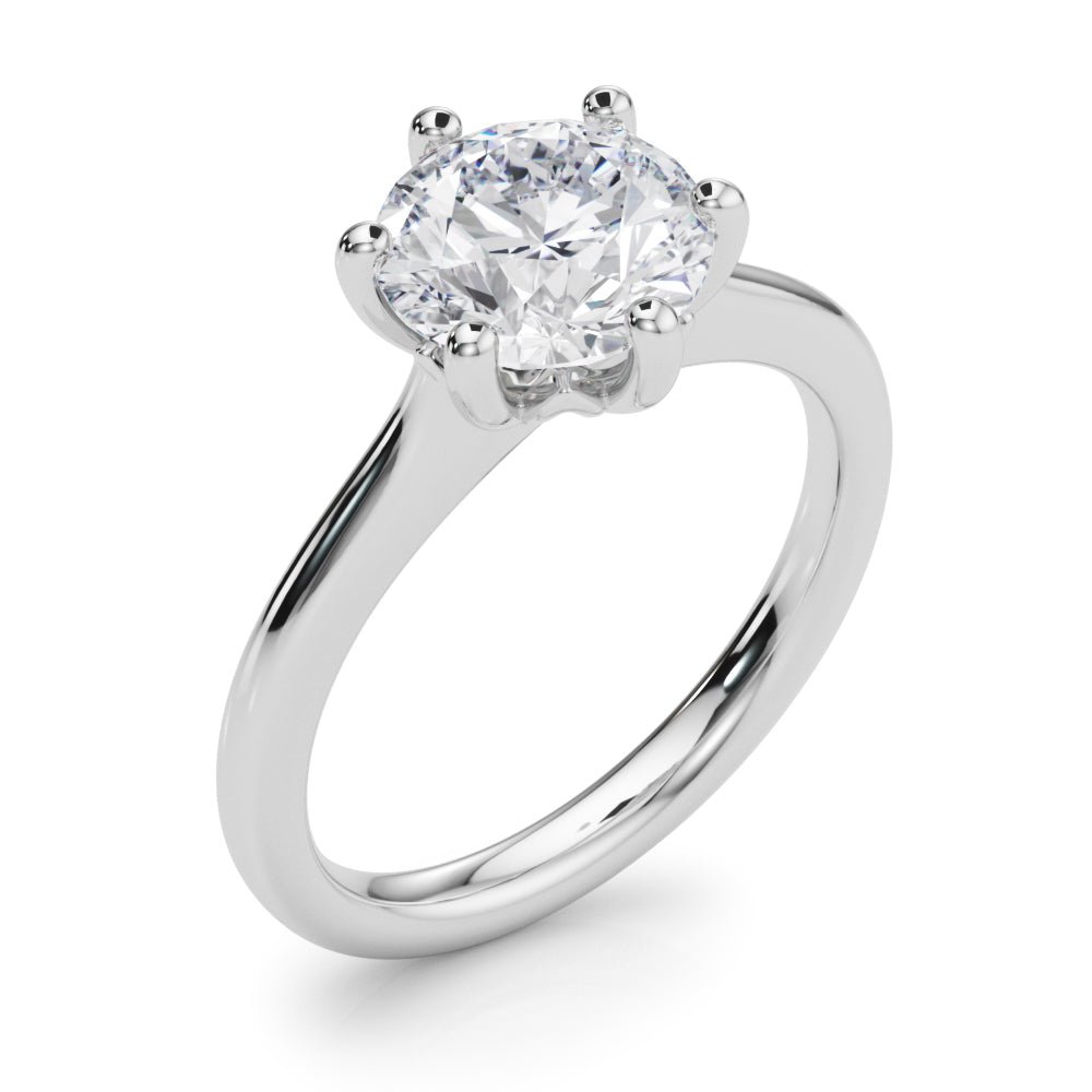 1.00CT 14K  Round Brilliant Solitaire with Fancy 6 Claw Setting