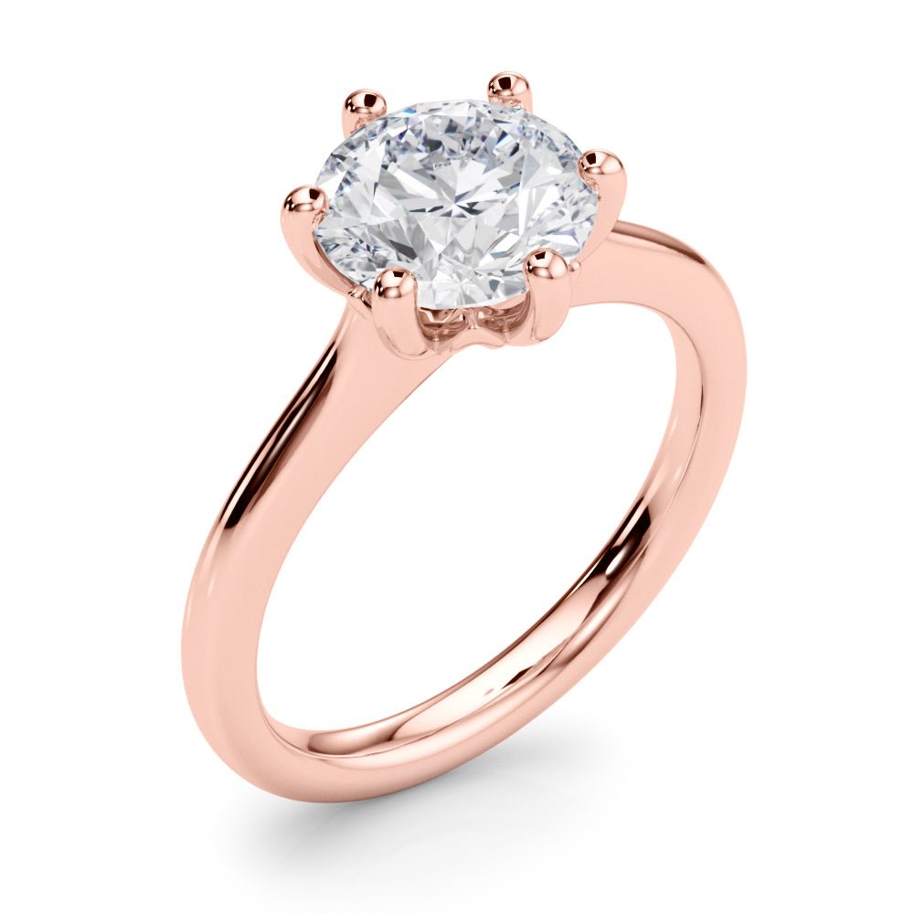 2.00CT 14K Round Brilliant Solitaire with Fancy 6 Claw Setting - Engagement rings - Design Jewellers Edmonton