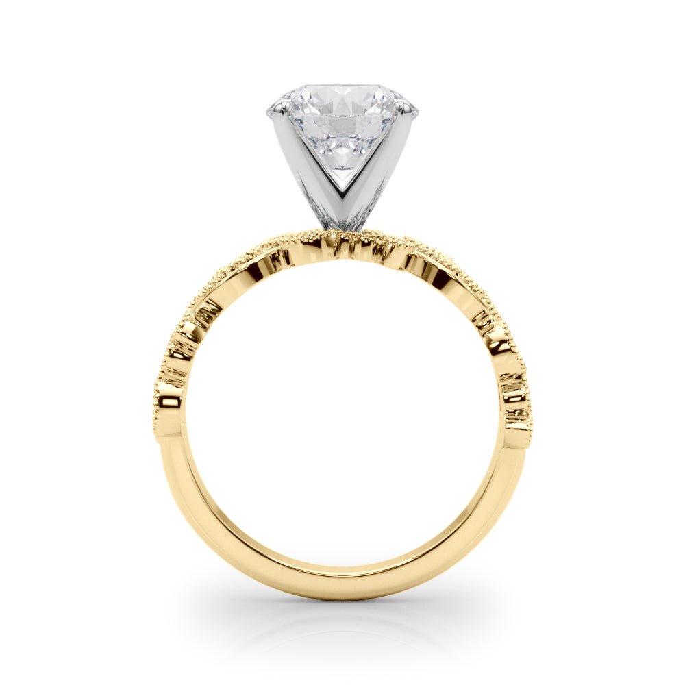 2.00CT 14K Unique Vine Style Design Mount with Millgrain Accent - Engagement rings - Design Jewellers Edmonton
