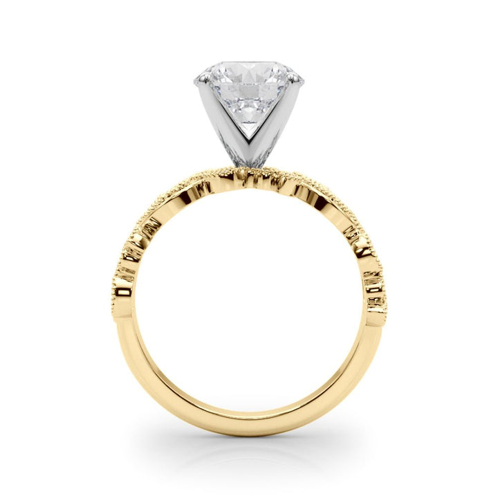 2.00CT 14K Unique Vine Style Design Mount with Millgrain Accent - Engagement rings - Design Jewellers Edmonton
