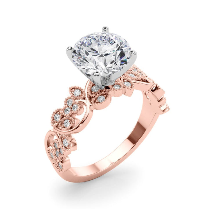 2.00CT 14K Unique Vine Style Design Mount with Millgrain Accent - Engagement rings - Design Jewellers Edmonton