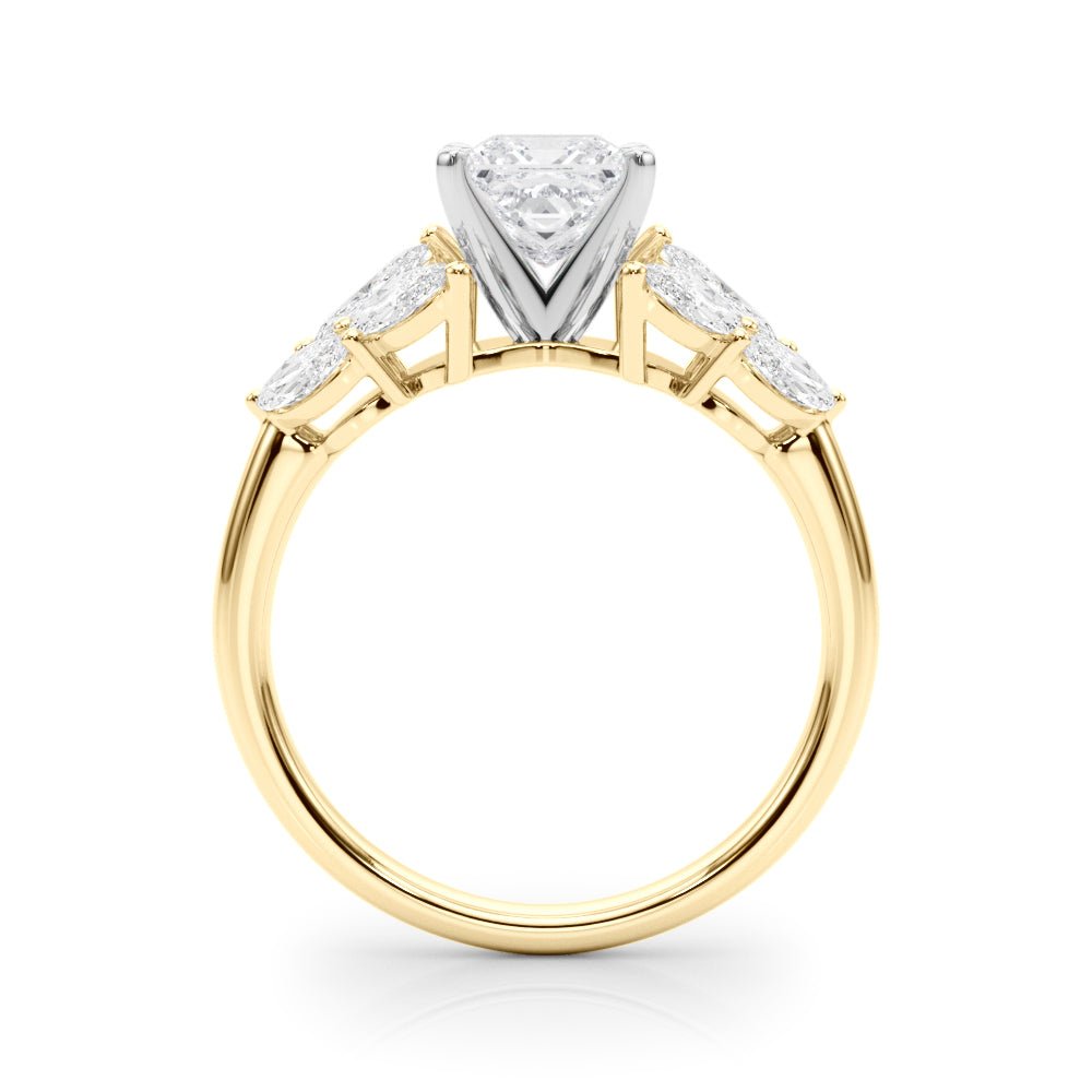 2.00ct.Princess Cut Engagement Ring With Marquise Cut Diamonds - Luxury Rings - Design Jewellers Edmonton
