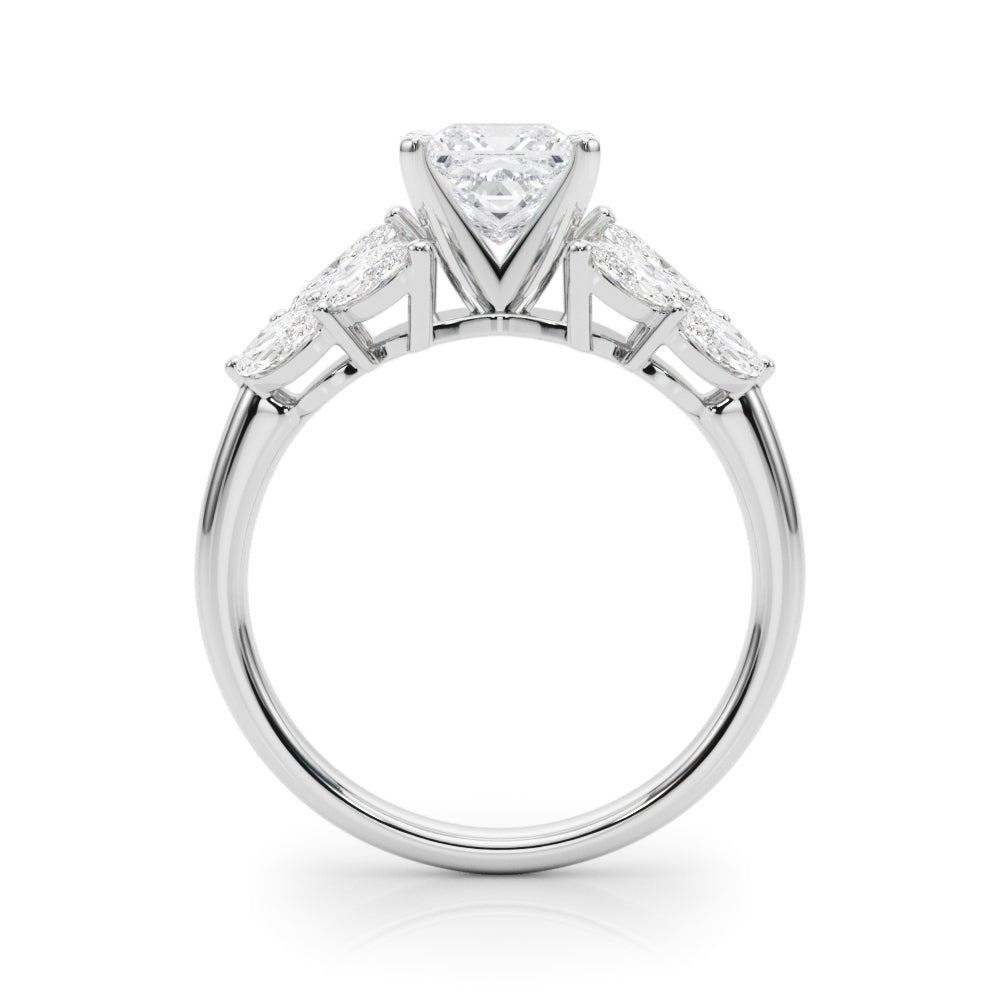 2.00ct.Princess Cut Engagement Ring With Marquise Cut Diamonds - Luxury Rings - Design Jewellers Edmonton
