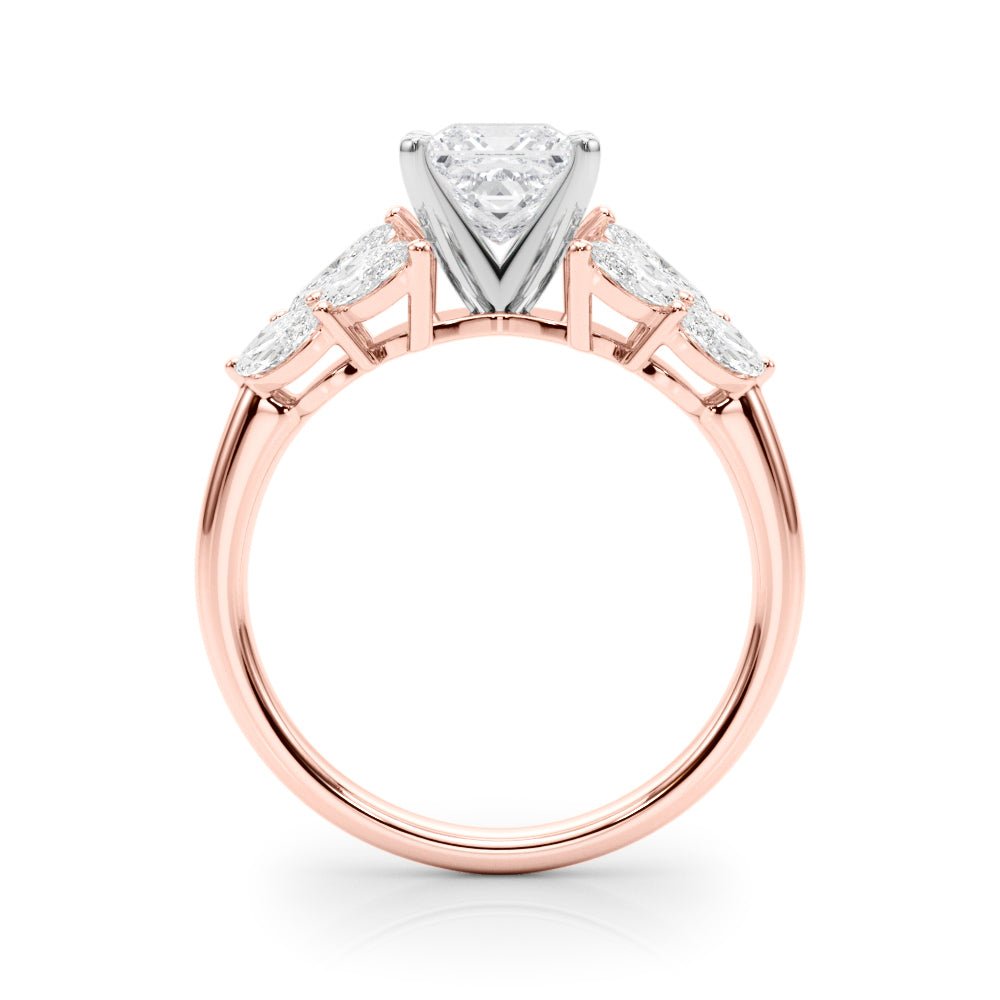 2.00ct.Princess Cut Engagement Ring With Marquise Cut Diamonds - Luxury Rings - Design Jewellers Edmonton