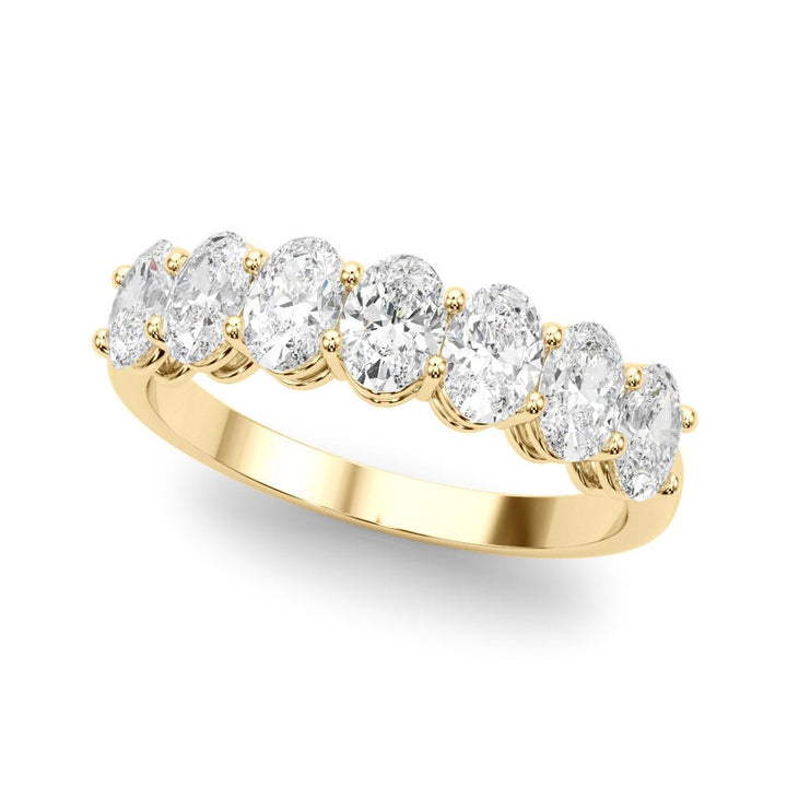 2.00CTW 14K Gold 7 Stone Oval Diamond Band - Diamond Ring - Design Jewellers Edmonton