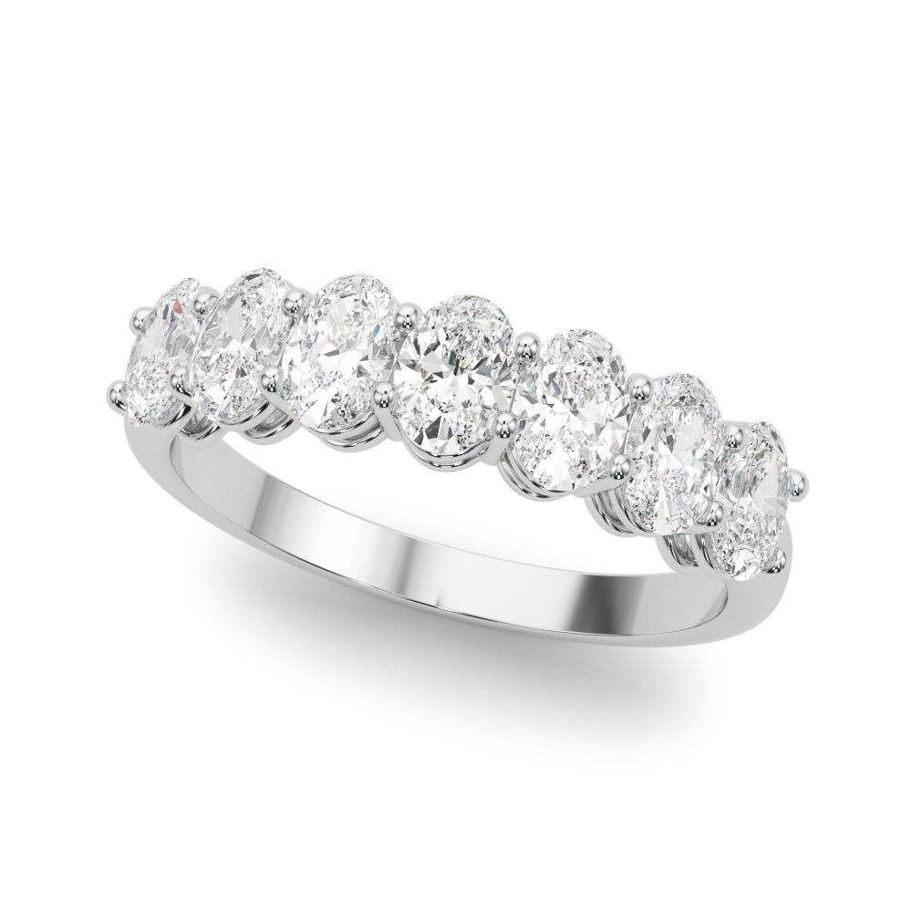 2.00CTW 14K  Gold 7 Stone Oval Diamond Band