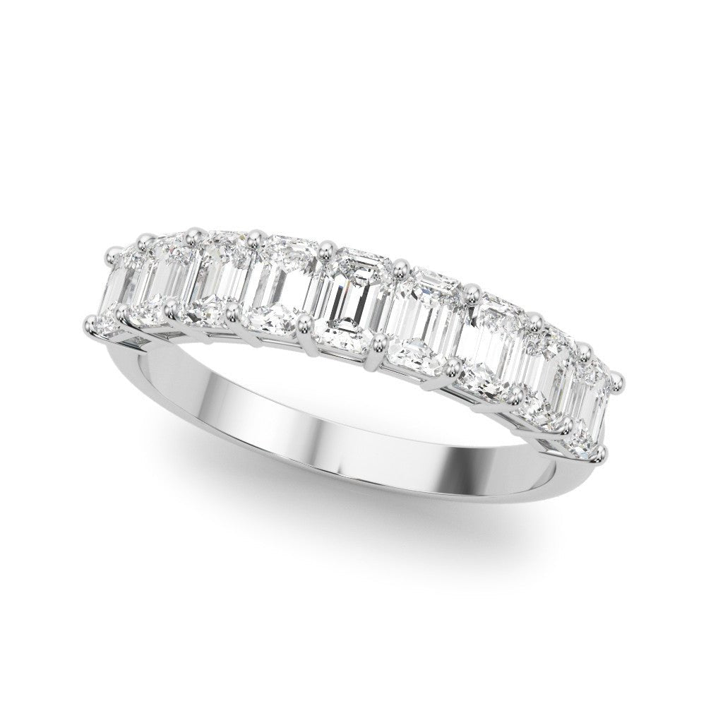 2.00CTW 14K  Gold 9 Stone Emerald Cut Diamond Band