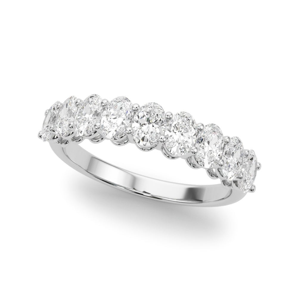 2.00CTW 14K  Gold 9 Stone Oval Diamond Band
