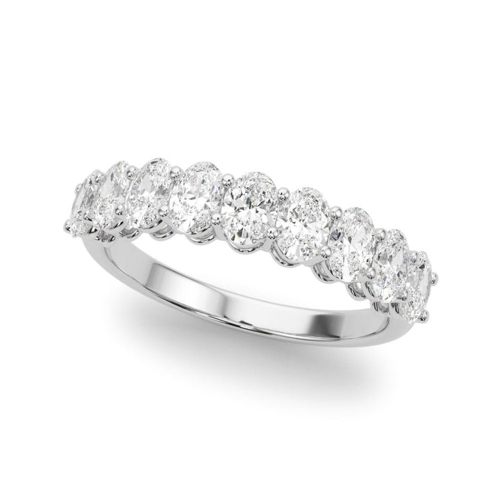 2.00CTW 14K Gold 9 Stone Oval Diamond Band - Diamond Ring - Design Jewellers Edmonton