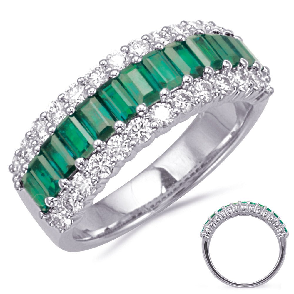 2.05 CTW 14K WHITE GOLD EMERALD & DIAMOND RING