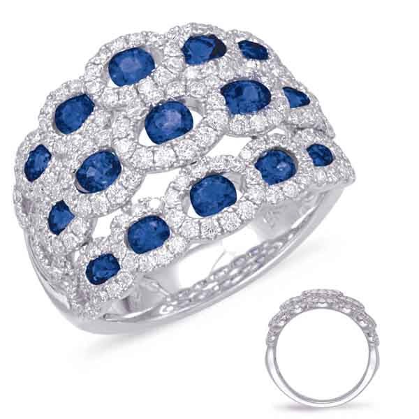 2.18 ctw. WHITE GOLD SAPPHIRE & DIAMOND RING